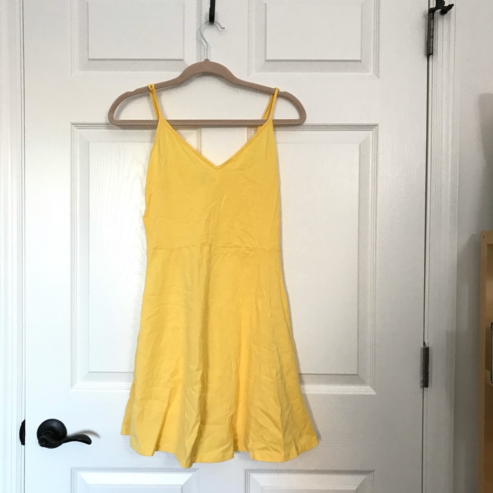 H&M yellow mini dress